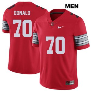 Men's NCAA Ohio State Buckeyes Noah Donald #70 College Stitched 2018 Spring Game Authentic Nike Red Football Jersey IE20T48ZW